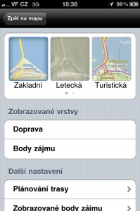 nastavení mapy